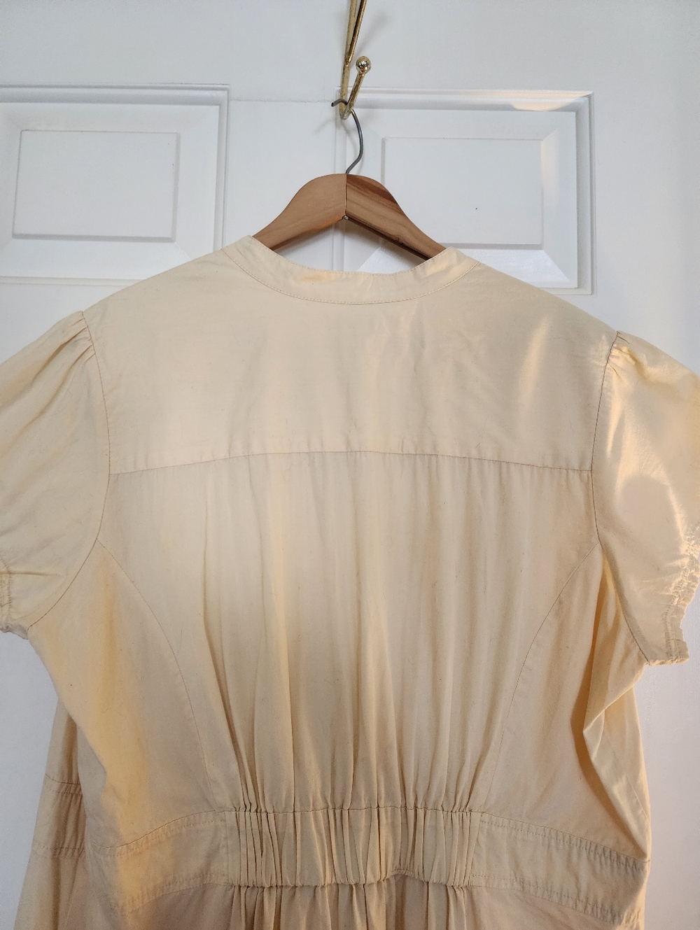 April Cornell Butter Yellow Dress Size Xl Cotton Cottagecore Tradwife Prairie - Picture 3 of 11